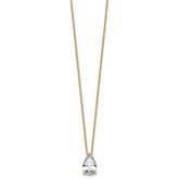 14k 4 carat Lab Grown Diamond VS+ F+ Pear Complete 18 inch Four Prong Pendant Necklace